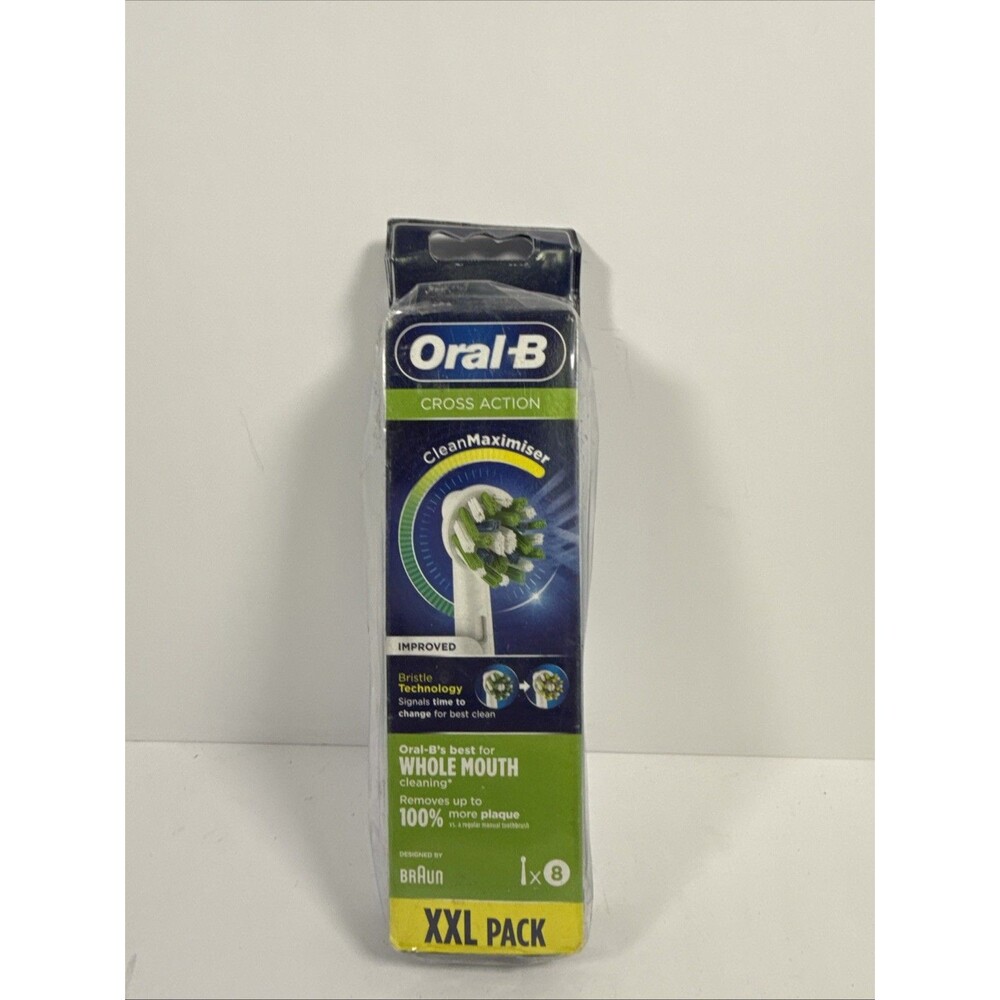 Oral-B Cross Action Toothbrush Replacement Brush Heads XXL Pack of 8 Sealed